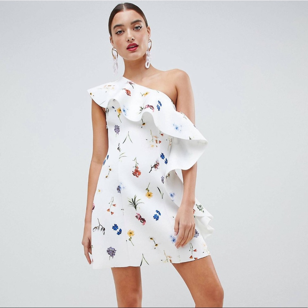 NWT ASOS Floral One Shoulder Dress